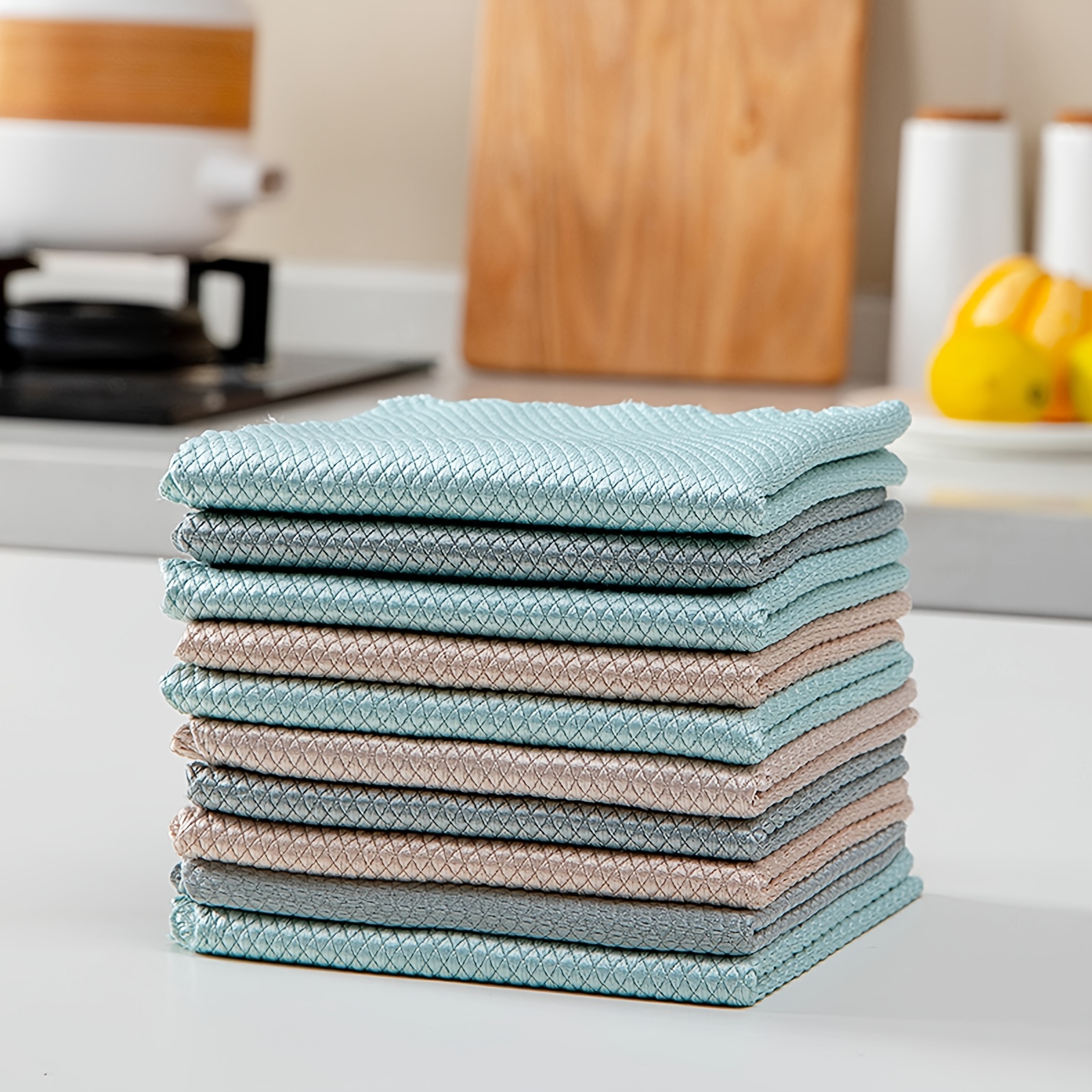 5/10Pcs Thickened Magic Cleaning Cloth Glass Microfiber Kitchen Dish Cloth  High-efficiency Tableware Household Cleaning Towel - AliExpress
