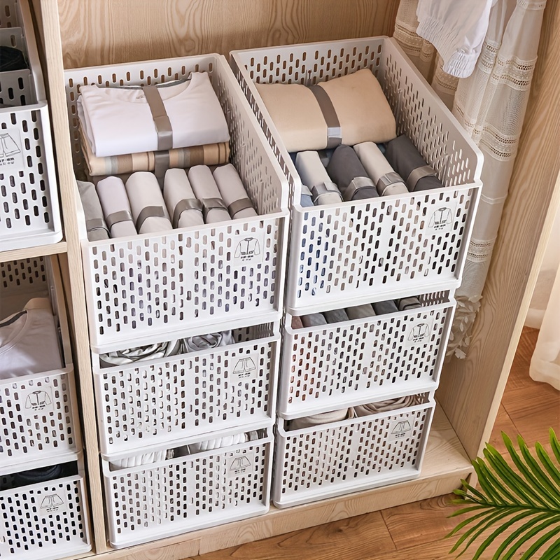 Stackable Clothes Storage Basket Organizer Sliding - Temu