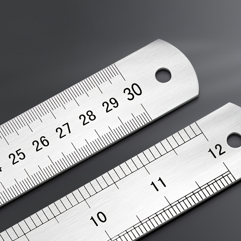 3 Règles En Acier Inoxydable - 10 Cm, 15 Cm, 20 Cm - Double Face Cm/pouces, Gravure Précise