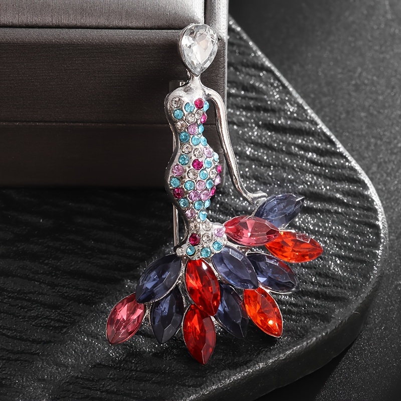 Weihnachtsbaum Brosche Damen - Zirkonia Kristall Stern Anstecknadel Für Festtage