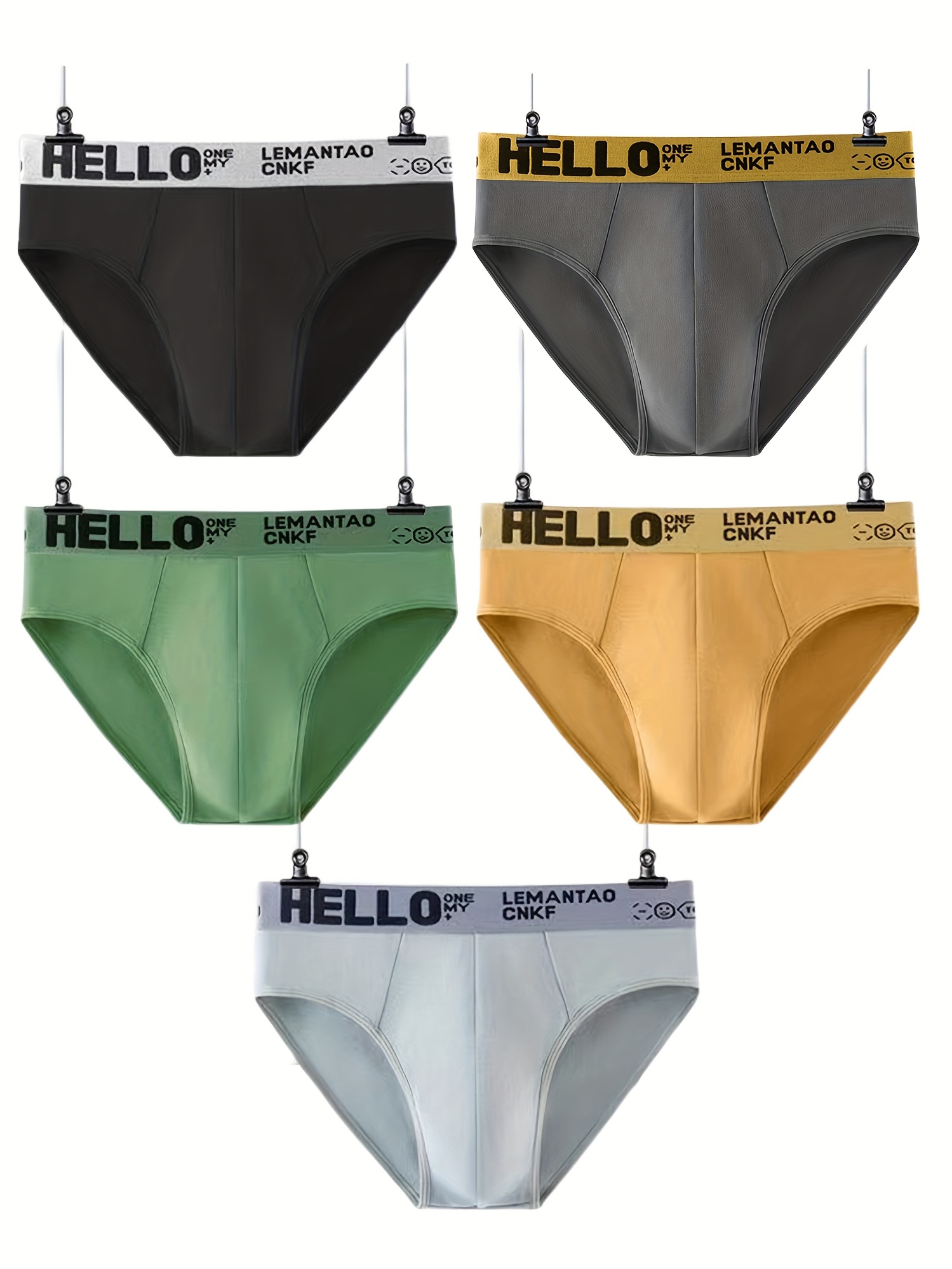 Men's Trendy Letter Pattern Solid Color Underwear Briefs - Temu Canada