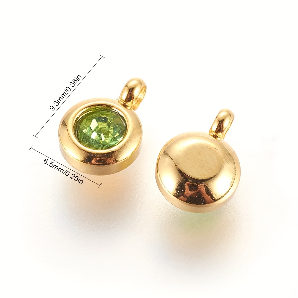 304 stainless steel july birthstone charms mixed color flat Temu