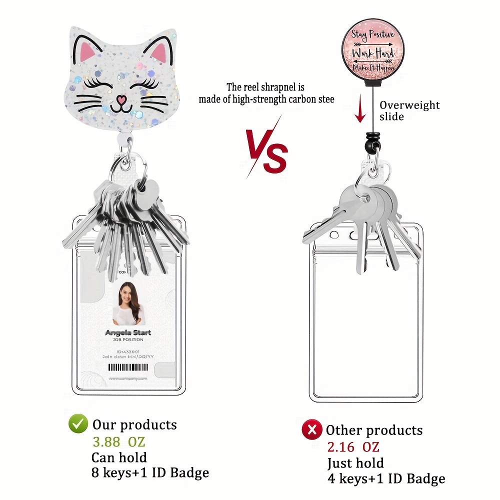Cartoon Cat Badge Reel Retractable Nurse Id Name Card - Temu Canada