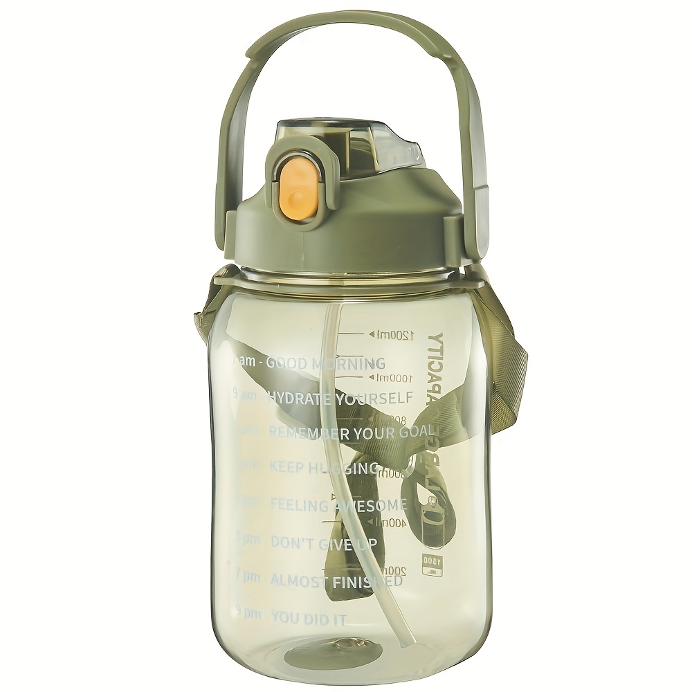 2l Portable Large Capacity Water Bottles Fitness Water Jug With Time Marker