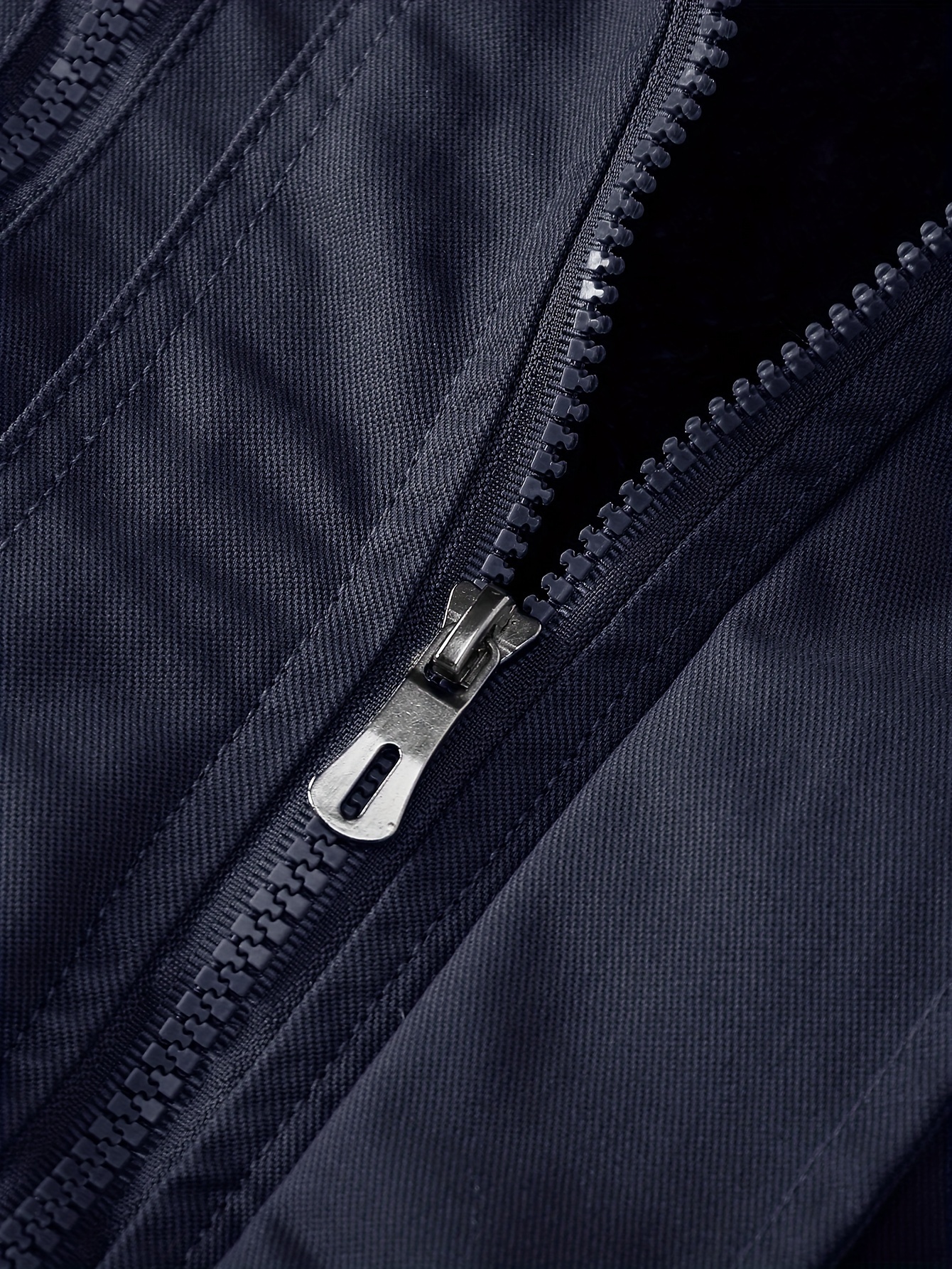 Men's Cotton Lightweight Multi Pockets Zip Front Stand - Temu