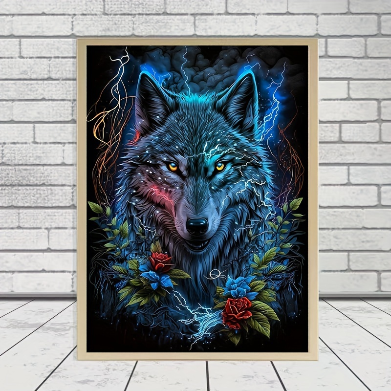 Wolf Diamond Painting Animal Art Handmade Home Gift - Temu