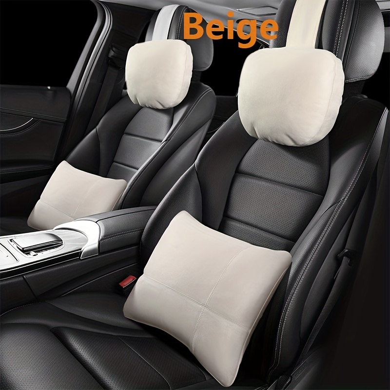 Ergonomic Car Seat Headrest & Lumbar Cushion Set Driver's Seat