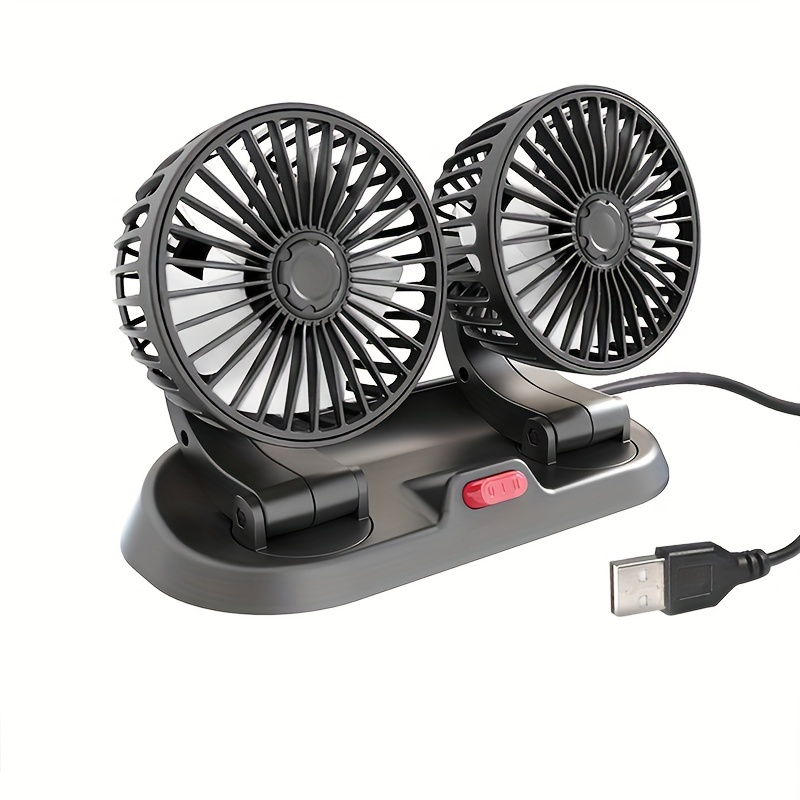 Ventilateur de voiture USB double tête 360 degrés - Temu Canada