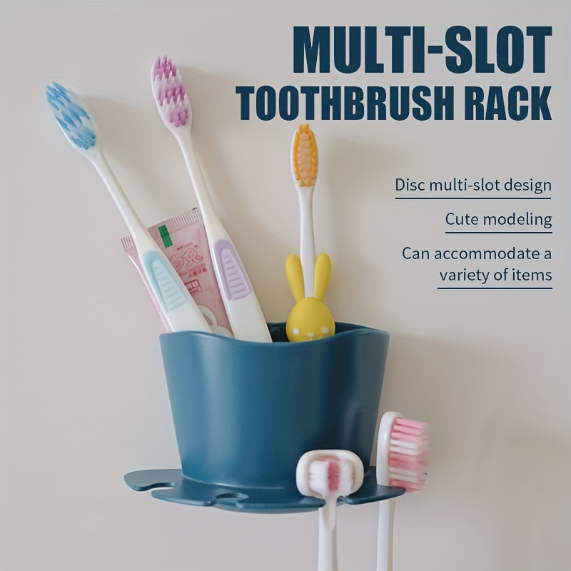 Multifunctional Wall Mount Toothbrush Holder Rack Organizer