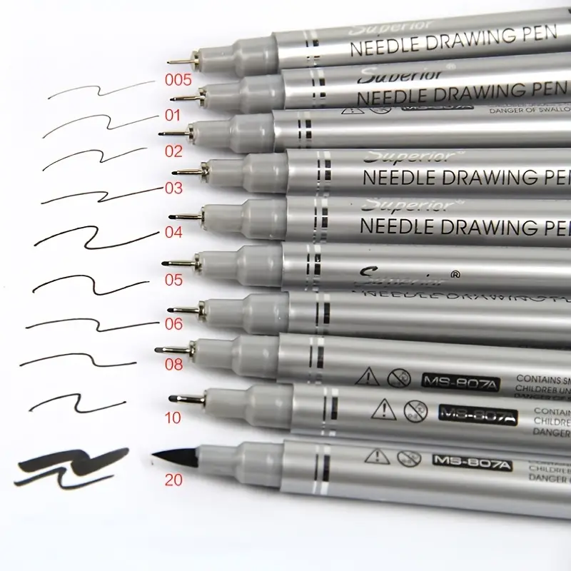 Bview Art Black Micro pen Fineliner Ink Pens Precision - Temu