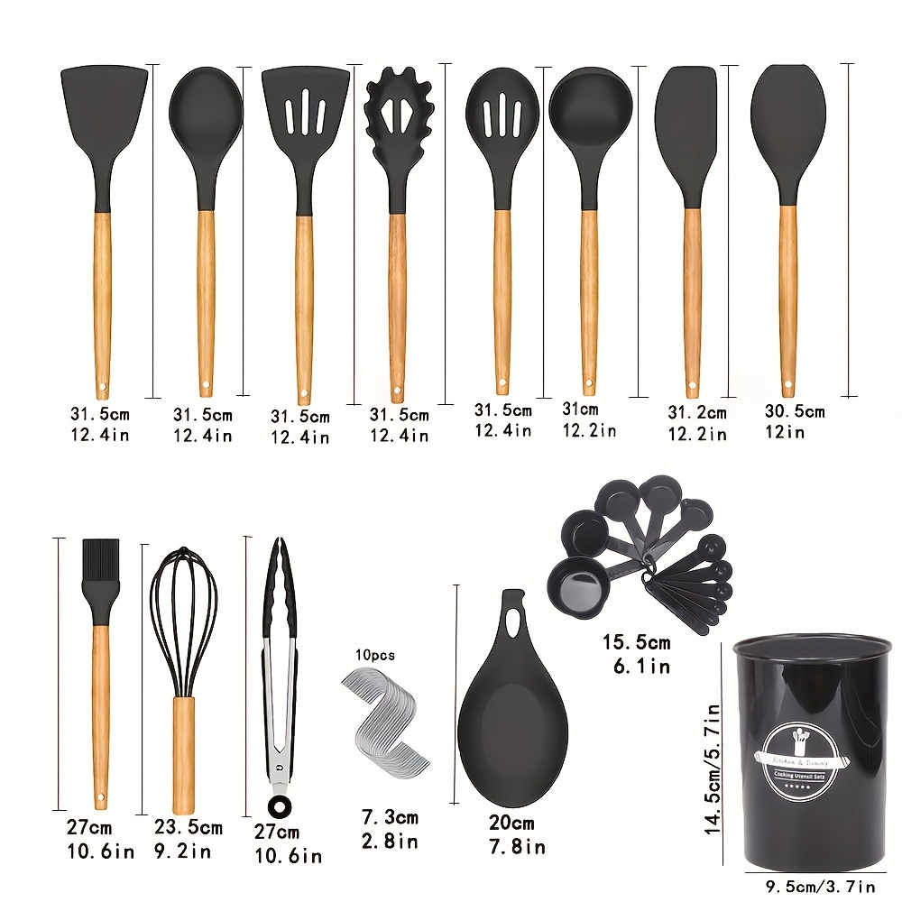 Kitchen Utensils Set- 34PCS Silicone Cooking Utensils with Holder