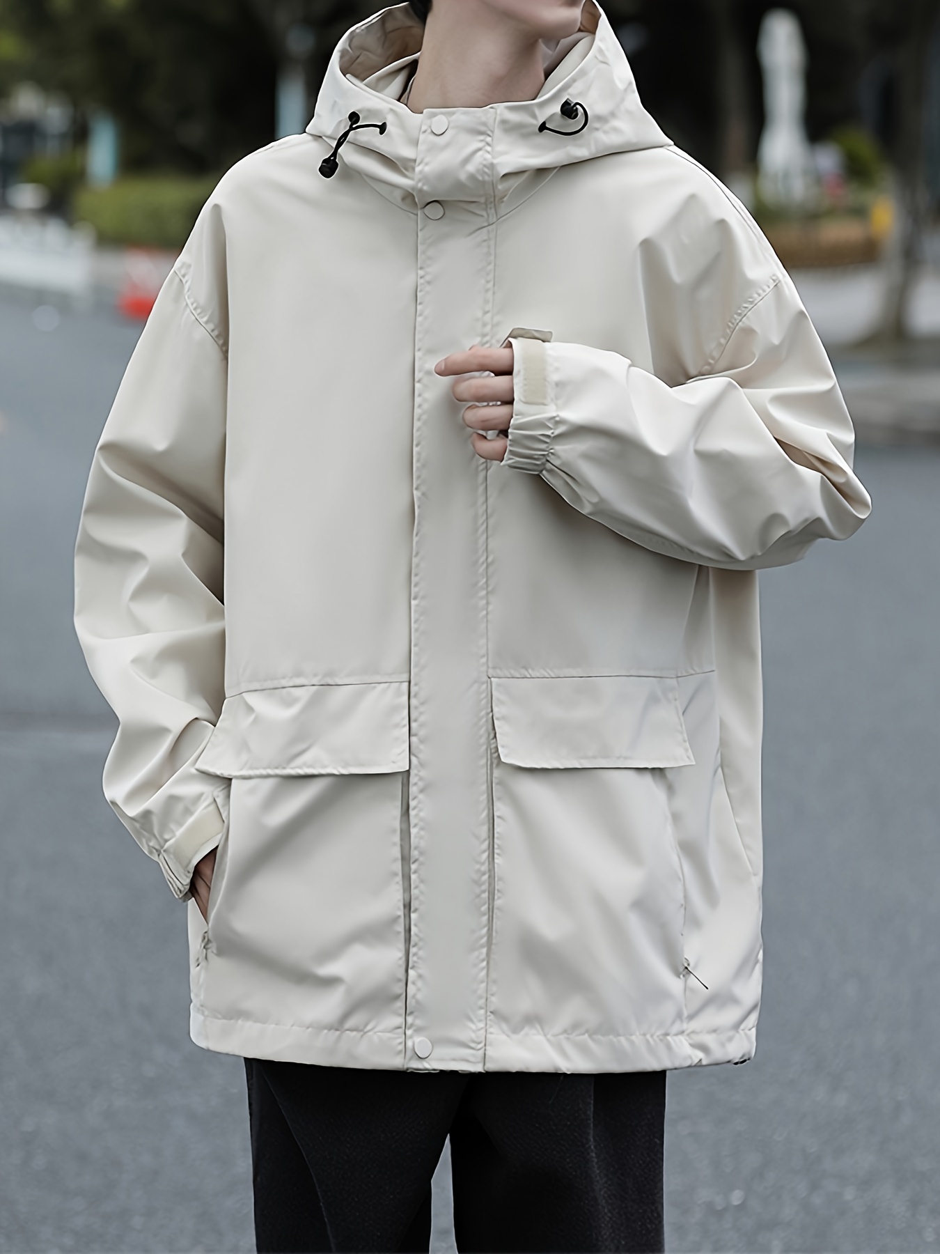 Waterproof oversized clearance hooded windbreaker jacket