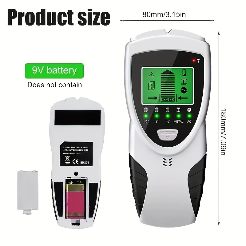 Stud Finder Wall Scanner - 5 in 1 Stud Detector with Intelligent  Microprocessor chip and HD LCD