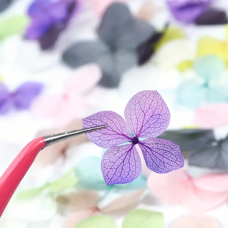 Pressed Dried Flower Nail Art Decoration Hydrangea Floral Petal DIY Tips  Sticker Dry Leaf Decals UV Gel Polish Manicure 