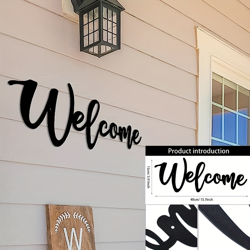 Hotop Welcome Metal Sign, Welcome Wall Decor, Metal Cut Out Welcome Sign, Welcome Cutout Letters Hanging For Home, Office, Living Room Decor