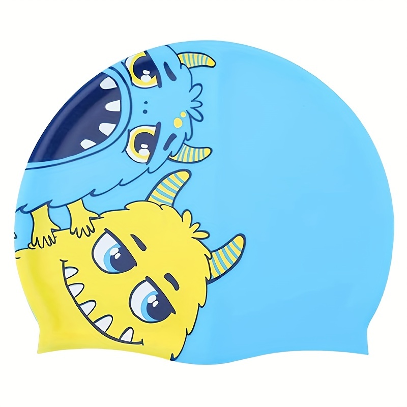 TEMU Cache-maillot de natation en silicone avec motif de dessin animé, cache-maillot de natation avec motif de dessin animé, convient aux cheveux