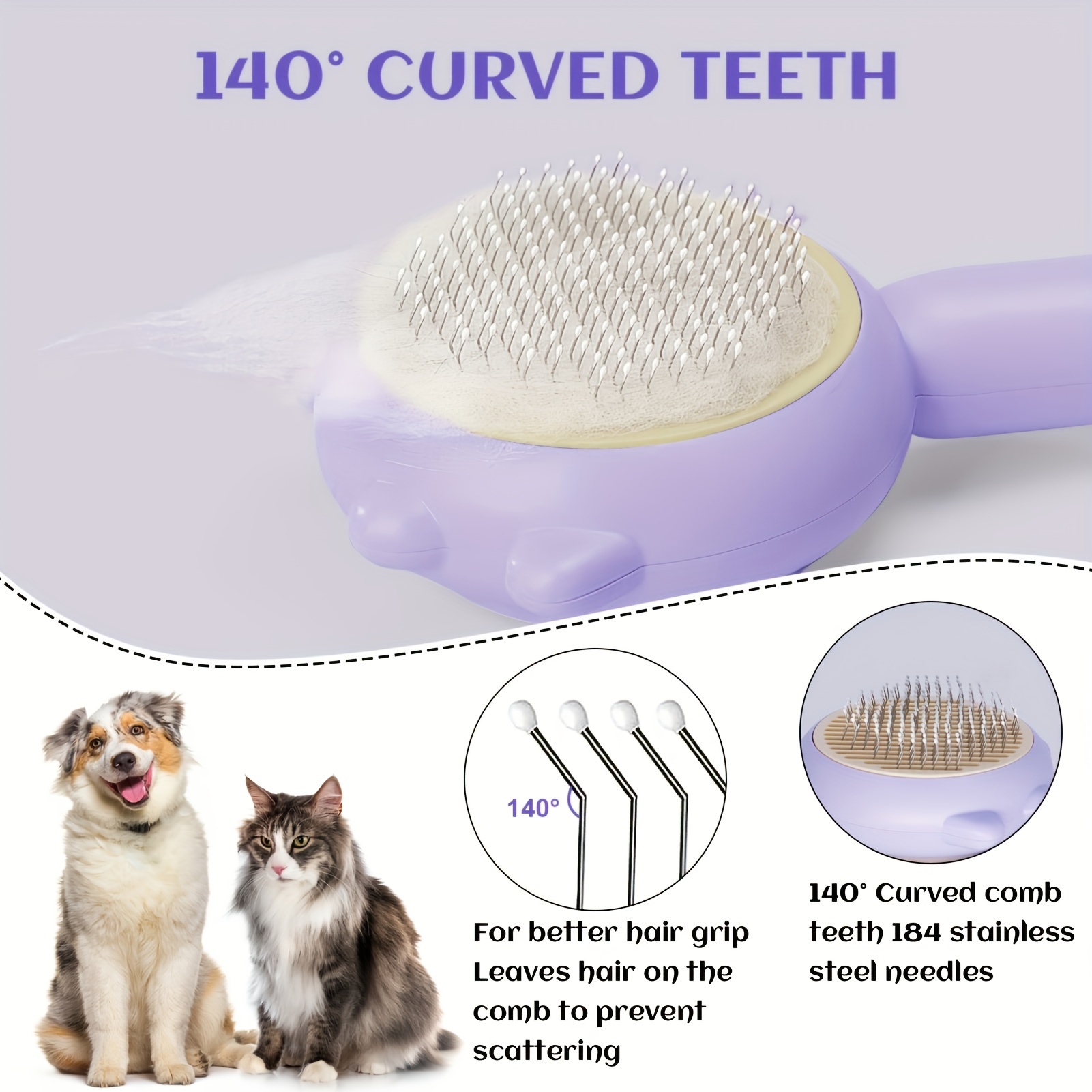 5 in 1 Cat Grooming Kit With Self cleaning Brush Nail - Temu