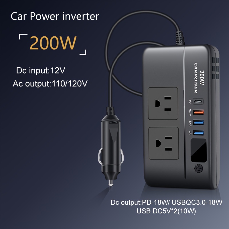 Car Power Inverter for Tesla, Car Charger 150W DC 14V to 110V AC for Model  3 Model Y Model S Model X with Type C Ports Led Display Dual USB Ports