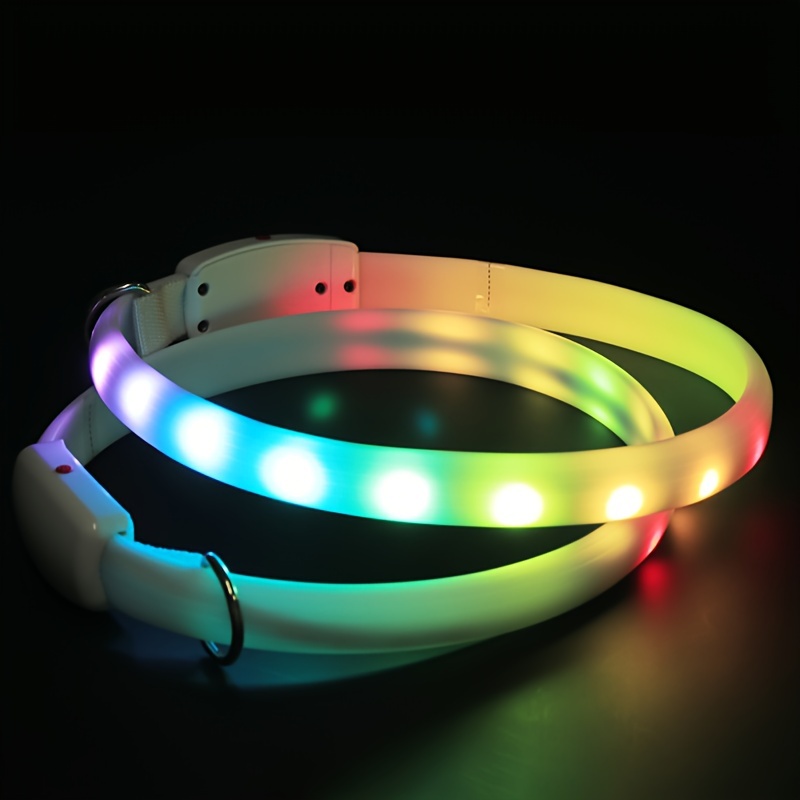 LMLMD LED Luz Perro, Luz de Collar luminoso Perro Recargable por USB para  Arnés, Luces de