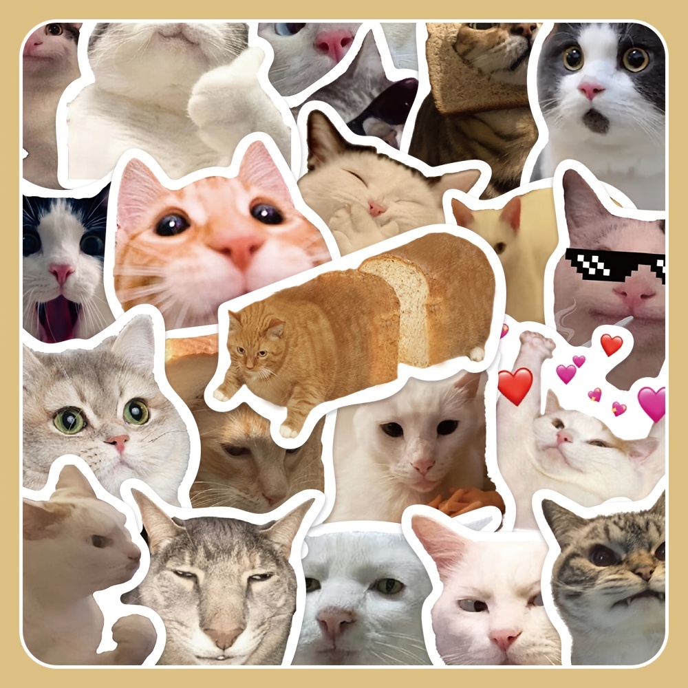 Cat Stickers Cute Realistic Cat Waterproof Stickers Real Cat - Temu
