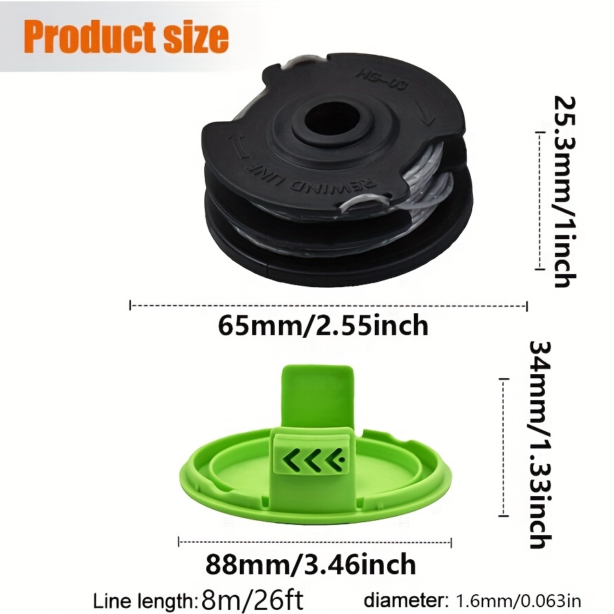 Premium Weed Eater Spools Compatible with Black and Decker Rs-136 St4500 ST1000 ST4000 Ge600 Cst800 St6800 String Trimmer Replacement Spool Line 20ft