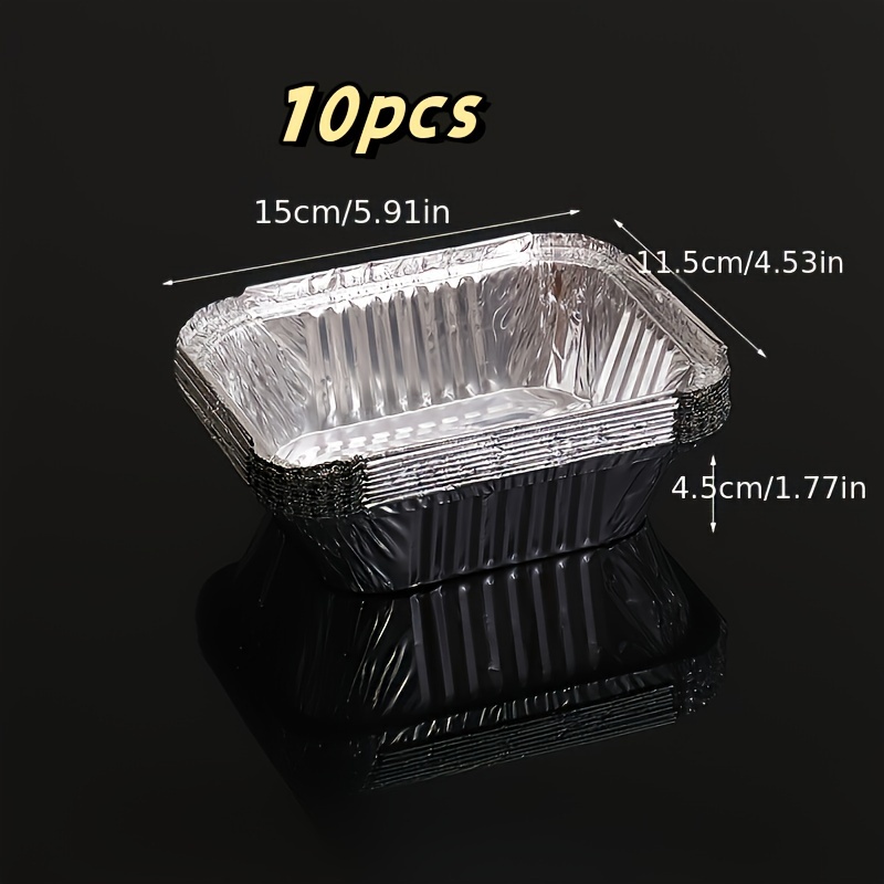 10pcs Disposable BBQ Aluminum Foil Pans Food Containers With