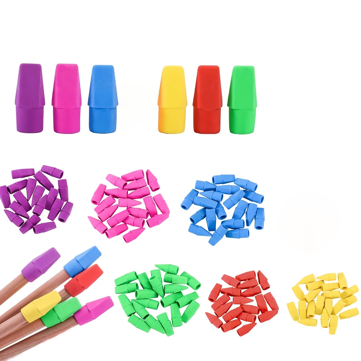 Mr. Pen- Erasers, Cap Erasers, 60 Pack - Mr. Pen Store