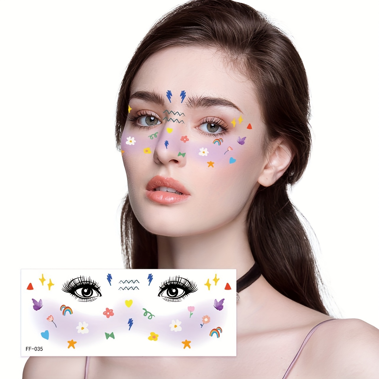 YOOSMATIC 10 Sheets Y2k Face Temporary Tattoos Girl Blush Face Stickers  Party Makeup Festival Prom Tattoo Stickers