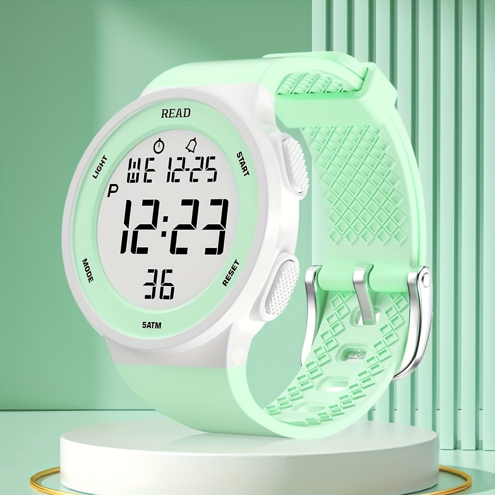 Reloj digital para mujer Moda Simple Cuadrado Colorido Botón - Temu