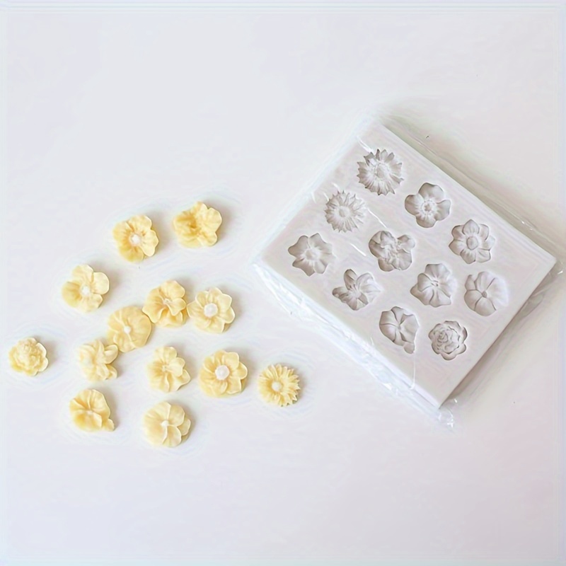 Moldes de arcilla polimérica de flores, moldes de arcilla de polímero de  margarita de silicona en miniatura para manualidades, fabricación de joyas