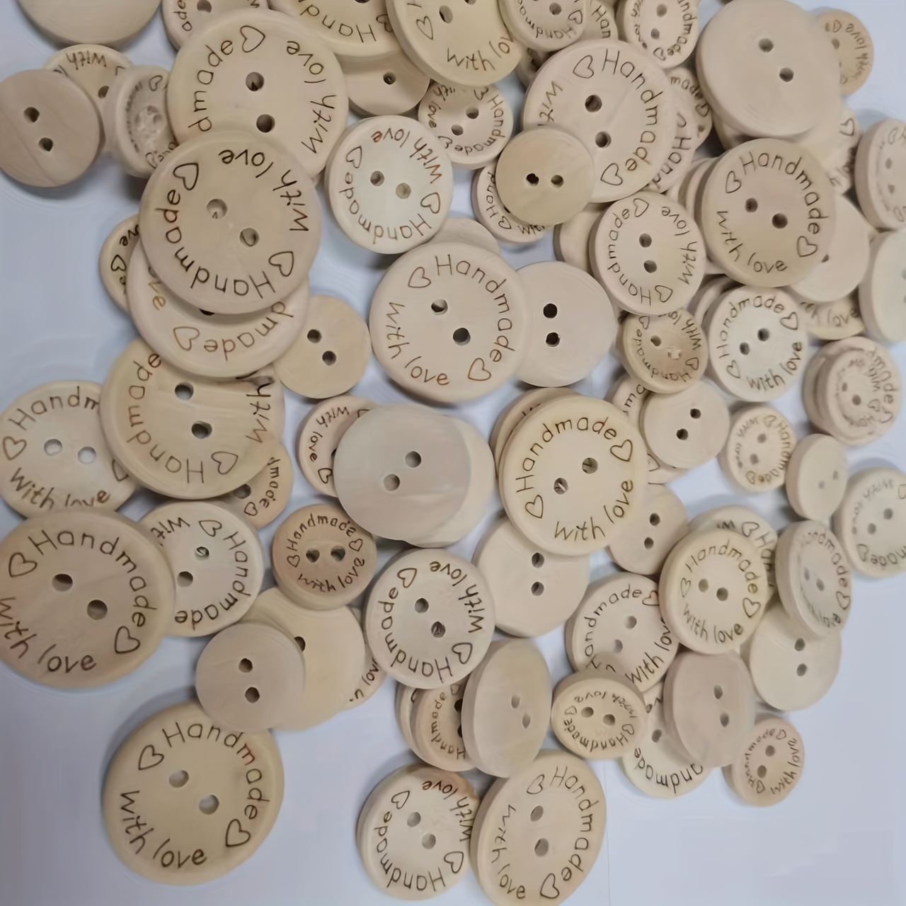  NUOMI 100Pcs Cute Wooden Craft Buttons 2 Holes
