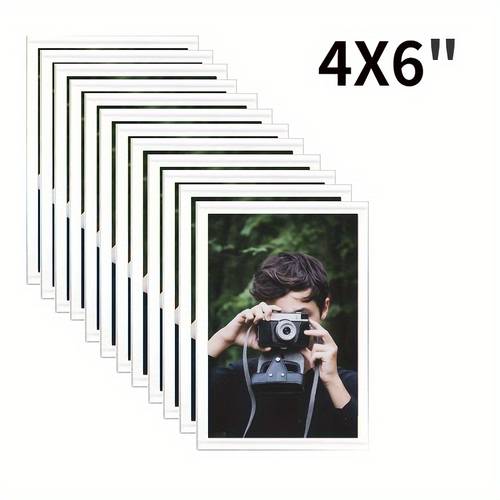 12pcs 4x6in magnetic hollow photo frame refrigerator sticker photo wall transparent creative photo wall diy magnetic photo frame sticker party decoration photo frame