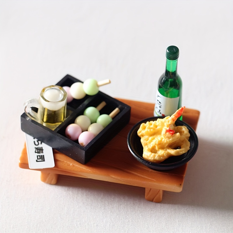 1/12 Japanese Sushi Bento Set Mini Food Kitchen Decoration