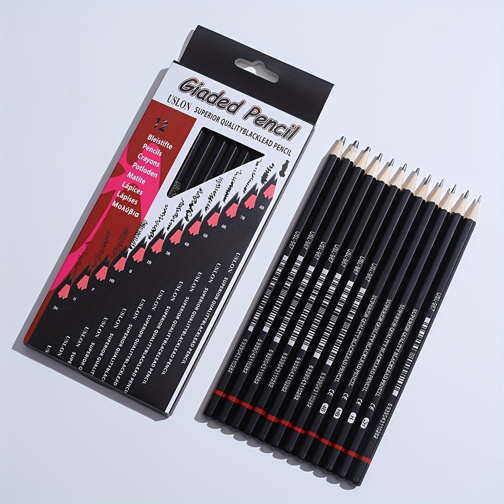 Professional Drawing Sketching Pencil Set - 12 Pieces Art Drawing Graphite  Pencils(8B - 2H), Ideal for Drawing Art, Sketching, Shading, for Beginners