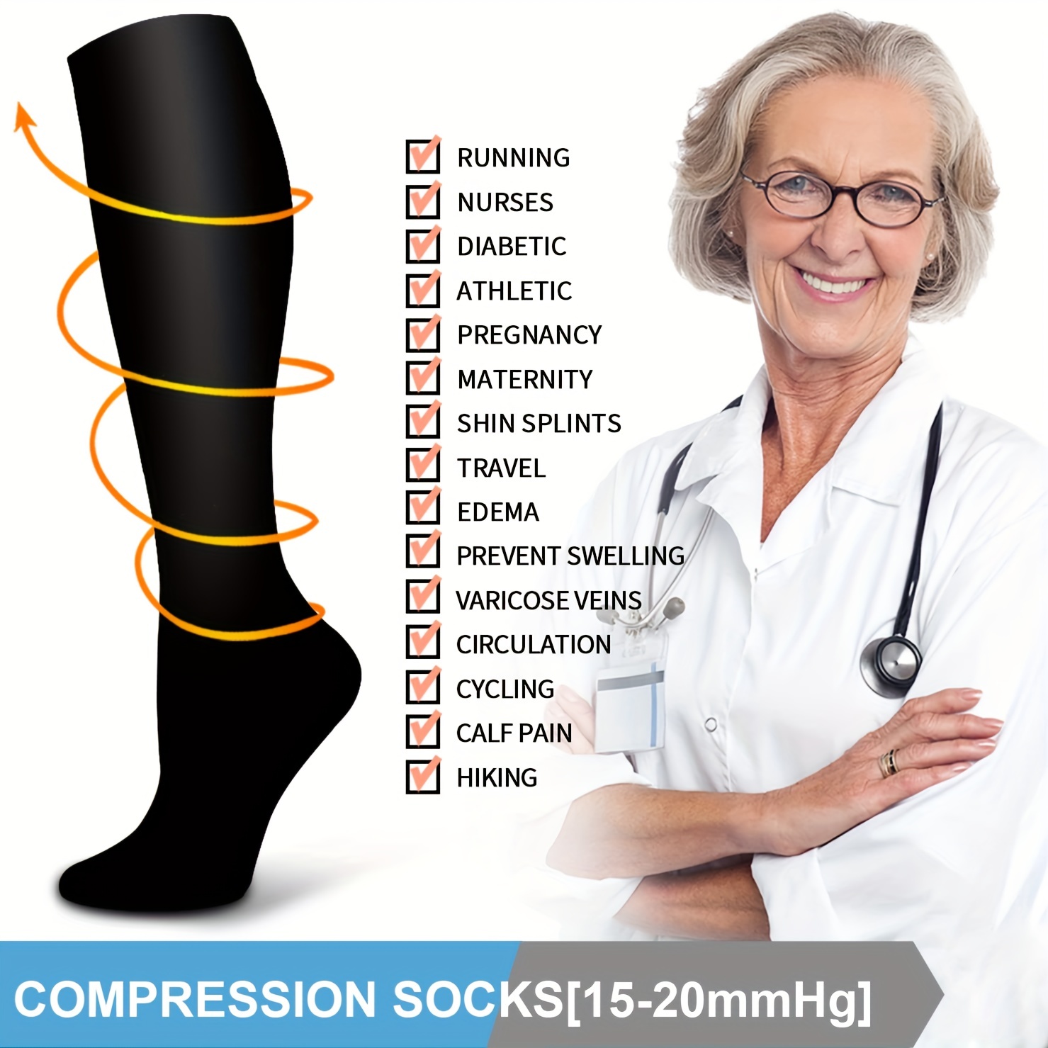 Compression Socks Medical Varicose Vein Prevention Blood Circulation  Improvement