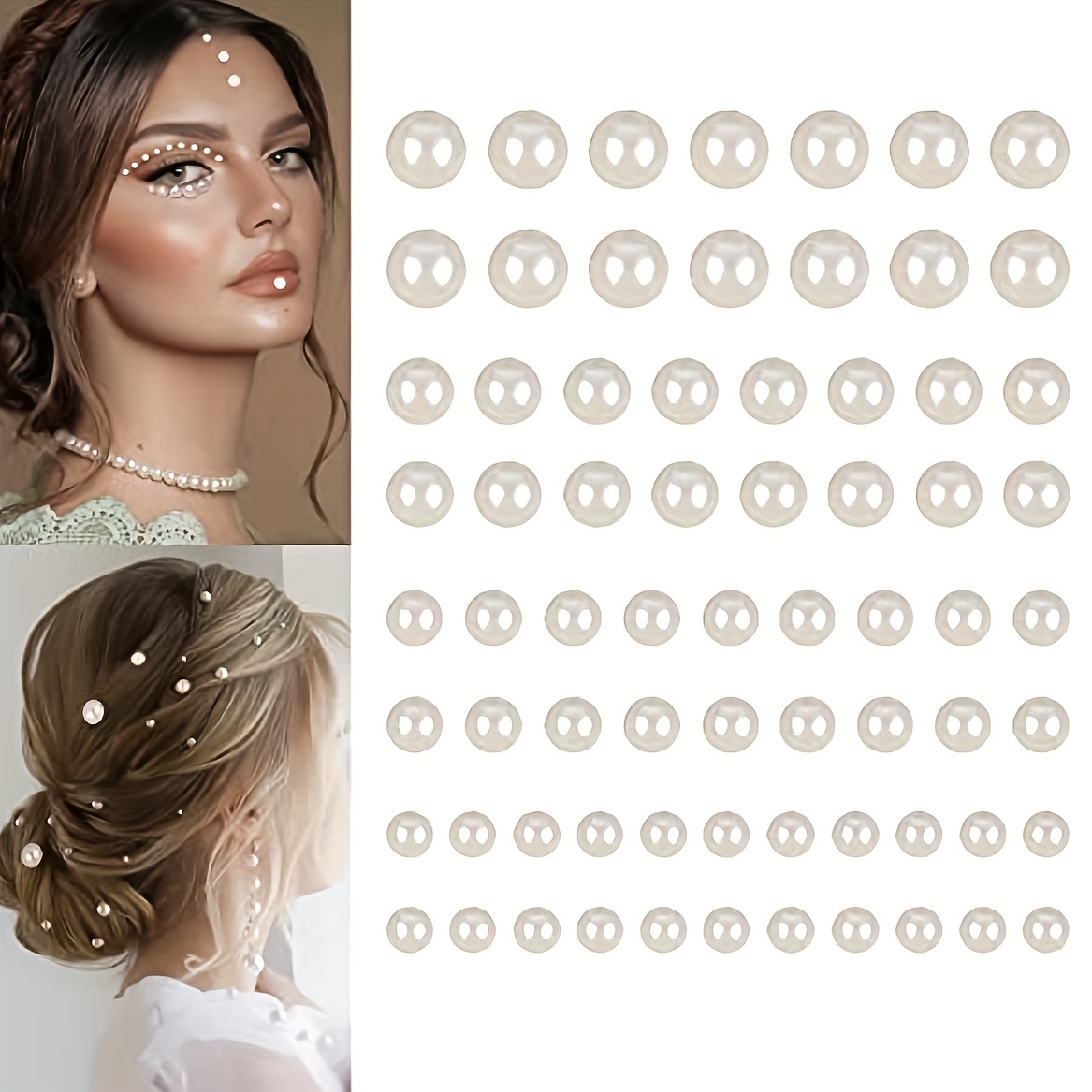 1982 Pcs Self-Adhesive Pearl Stickers,Face Pearls Stick on Face Jewely  Beads Stickers Hair Gem Stamper for Face Beauty Makeup Nail Art Cell Phone  DIY