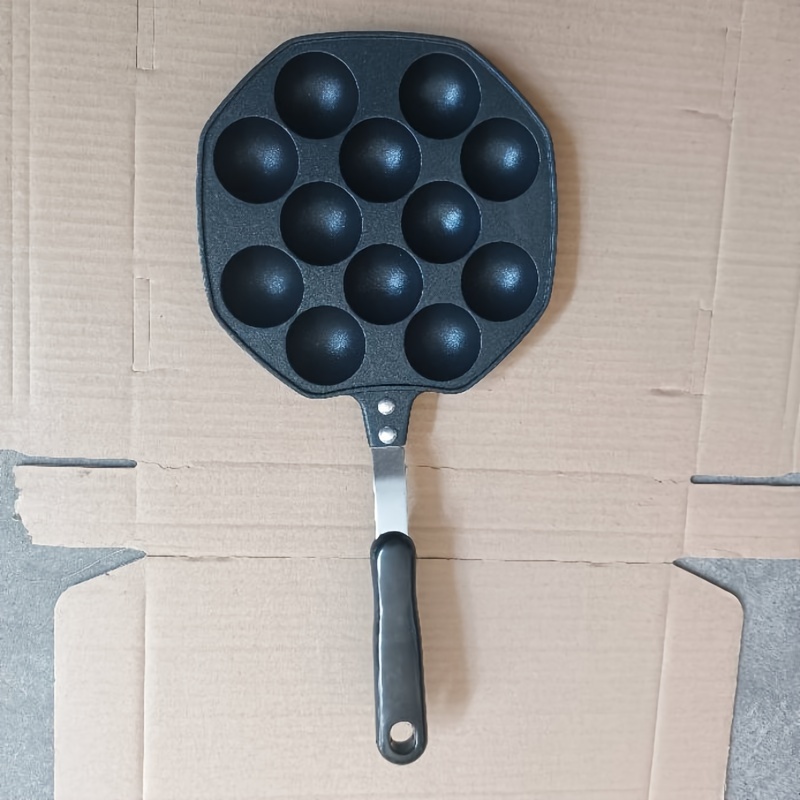 Pan,Cast Iron Aebleskiver Pan 12 Cavities Aluminum Ebelskiver Pan Ideal for  Mini Pancake Mold Cake Pop Pan, and Takoyaki Maker Pancake Maker Baking