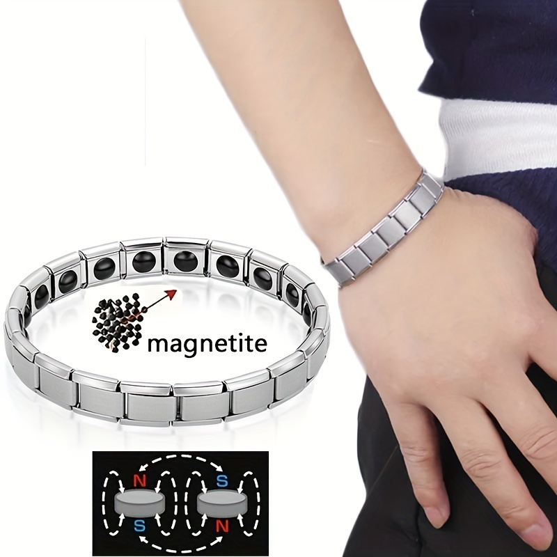 Magnetic Bracelet for Women Titanium Steel Magnetic Bracelet with Neodymium  Magnets & Sparkling Crystals, Christmas Jewelry Gifts 