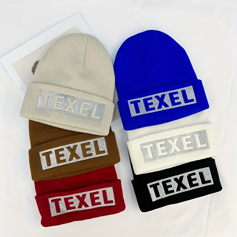 V Embroidery Graphic Beanie Trendy Solid Color Couple Beanies Casual  Coldproof Knit Hats For Women & Men - Temu