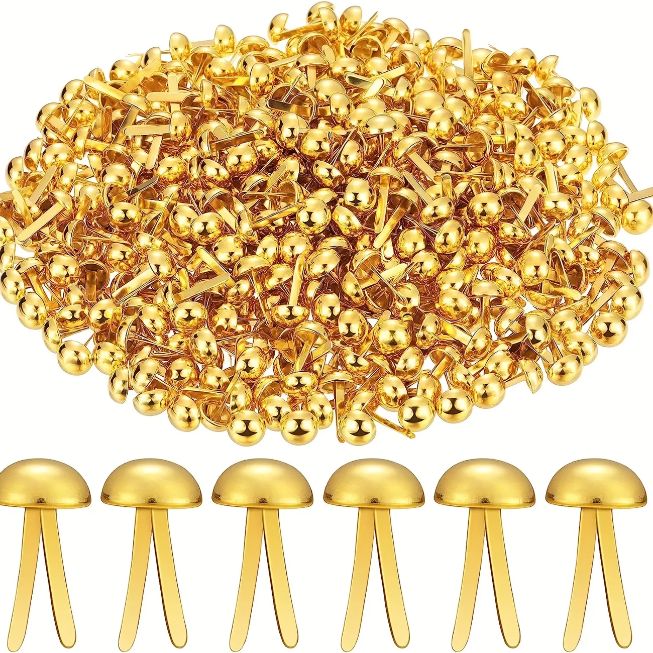 (Golden) for Paper Crafts 100 Pcs - Round Mini Paper Fastener Brass  Fasteners - Decorative Brads Paper Fasteners Brass Fasteners for Kids Craft  Art