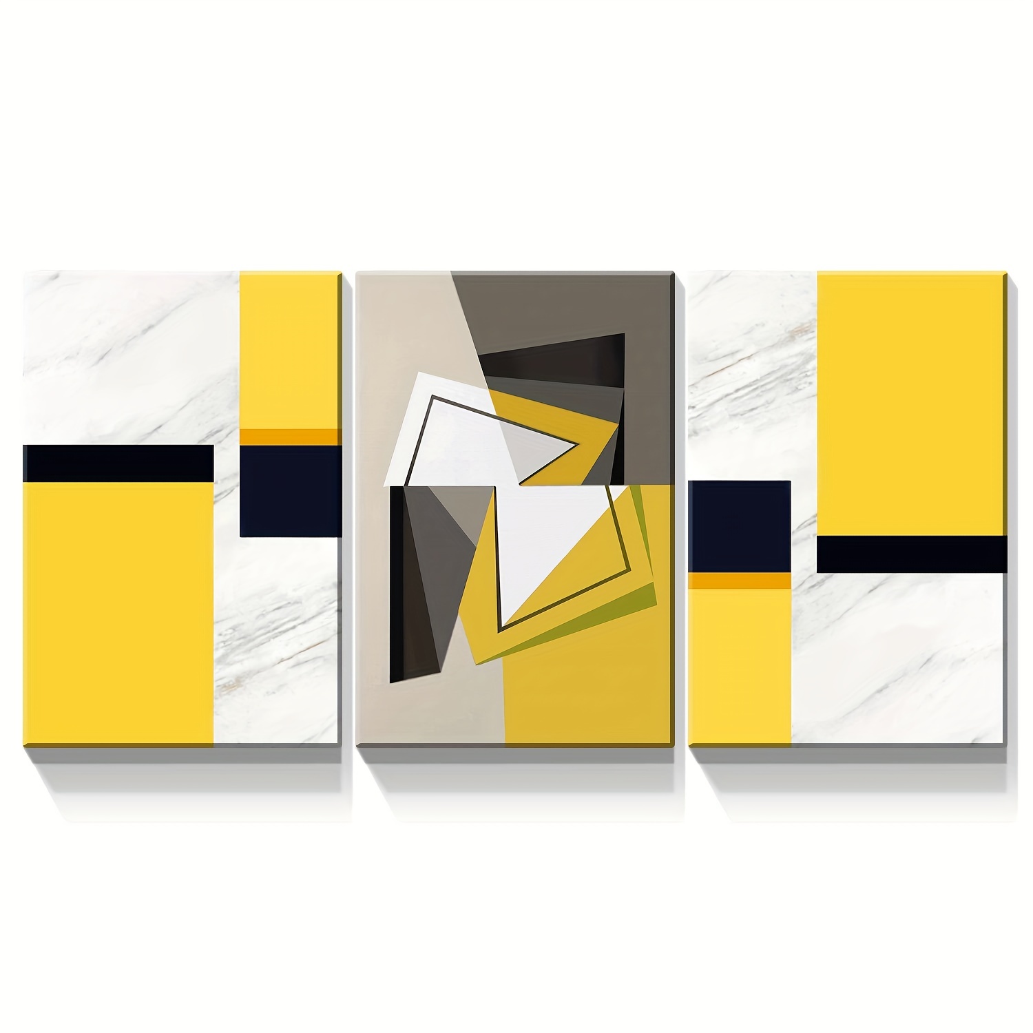 Canvas Wall Art For Living Room Abstract Black Yellow And - Temu