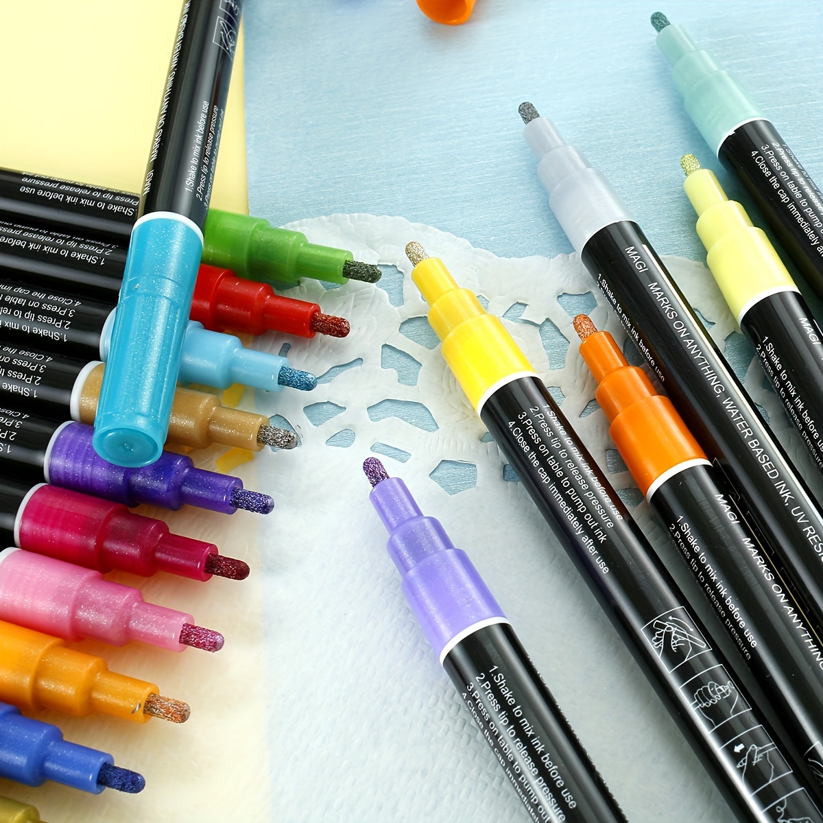 20 Colors Outline Marker Double line Shimmer Markers Plastic - Temu