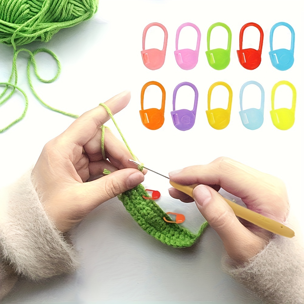 Color Knit Tag Crochet Clip Needle Diy Crafts Counters Mixed - Temu