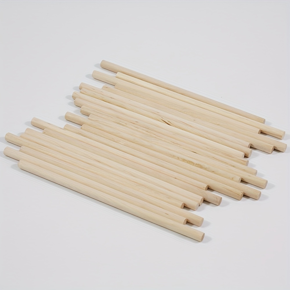 Wooden Dowels Round Wood Dowel Rods 3/8 x 15 Inch, 20PCS Macrame Dowel  Wooden Sticks for Crafts, Unfinished Hardwood Sticks for Arts and DIYers