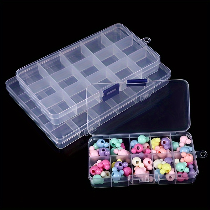 Paquete de 2 cajas de almacenamiento de plástico transparente visible para  herramientas cosméticas, herramientas de maquillaje, caja de accesorios de