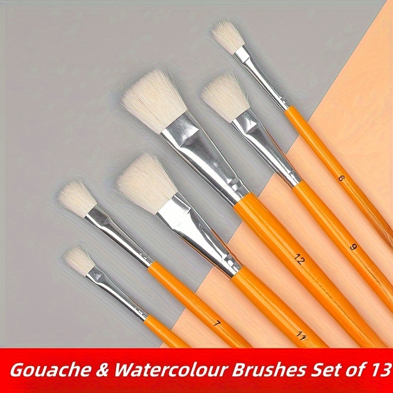 Artist Filbert Paint Brushes Set 13pcs, Soft Anti-Shedding Nylon Hair