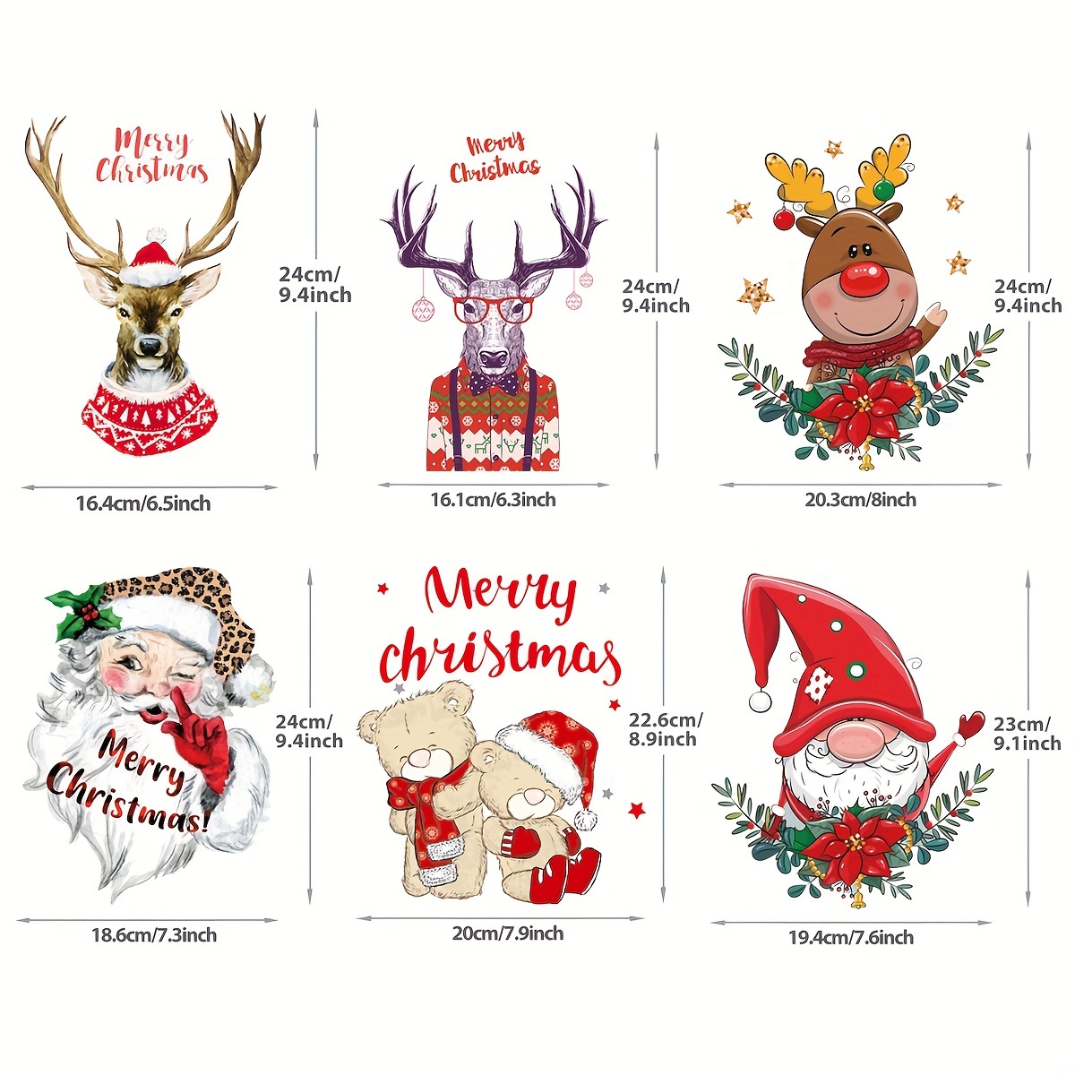 Cute Merry Christmas Stickers with Bear