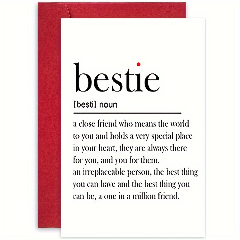 

1pc Birthday Card For Bestie, Love You Sister, Bestie Gift, Missing You, Gift For Soul Best Friend, 5*7in Envelope Included