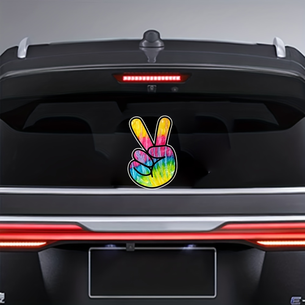 Tiedye Peace Sign Hippie Psychedelic Hand Symbol Vinyl Waterproof