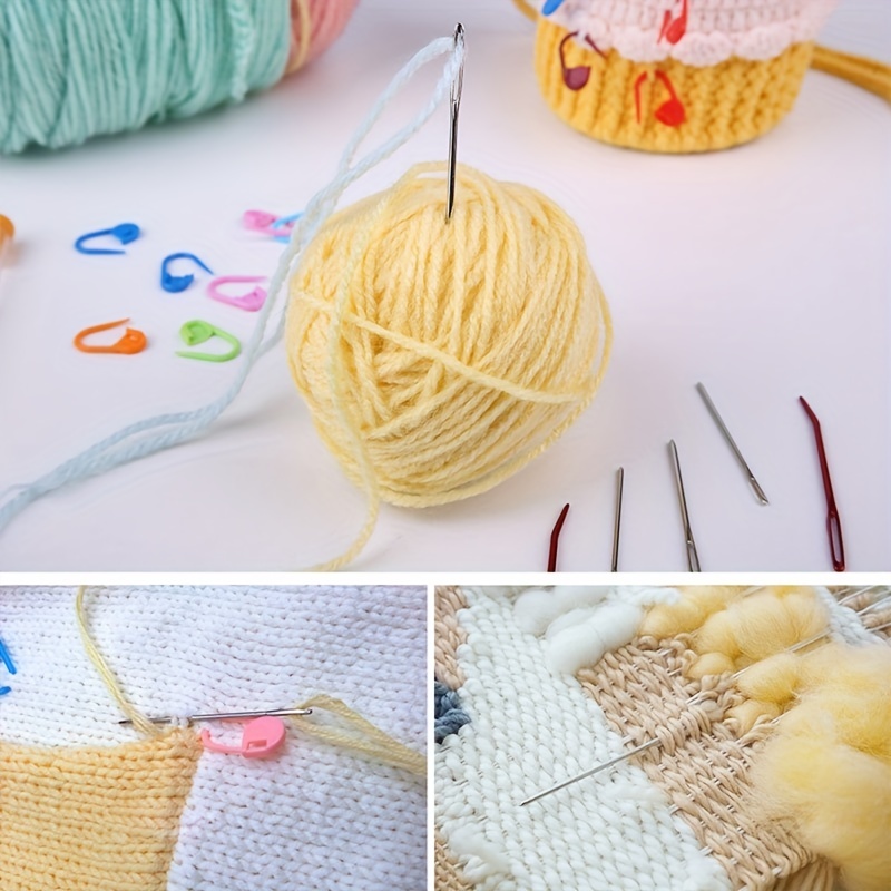 Large eye Blunt Needles Steel Yarn Knitting Needles Sewing - Temu